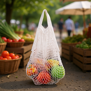 Bolsa de malla Ilan 10x35x38 cm, red de compras reutilizable, ecológica - Product Image 3