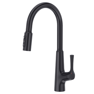 Modern Classic Pull-Down Chrome Finish <b>Kitchen</b> Faucet with Ceramic Valve Core Factory Direct Black <b>Sink</b> Mixer for Hotels - Product Image 1