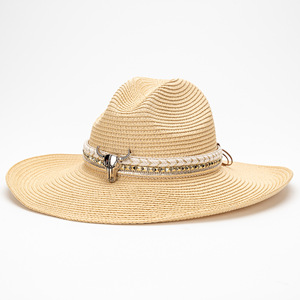 Chapeau de <span class=keywords><strong>paille</strong></span> naturel à large bord, style campagnard, pour la pêche, les activités de plein air, protection solaire, décontracté, réglable, <span class=keywords><strong>vente</strong></span> chaude d'été - Product Image 1
