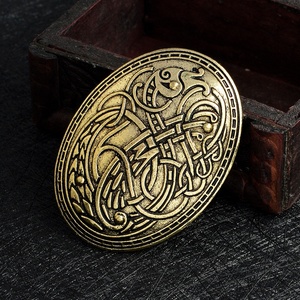 Bắc Âu Viking Wolf Mô Hình Trâm Thủ Công Kim Loại Tinh Tế Cổ Phụ Nữ Hiện Đại Của Thời Trang Áo Sơ Mi Ve Áo Huy Hiệu Có Tính năng Wolf Đồ Họa - Product Image 4