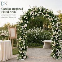 Backdrop Bunga Artifisial Hijau Putih Pink Bentuk U untuk Dekorasi Acara Photo Booth Pengantin Grosir