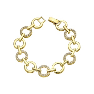 Pulsera de oro con circonitas de diseño geométrico retro europeo-americano para mujer, a la moda y versátil, venta al por mayor transfronteriza. - Product Image 1