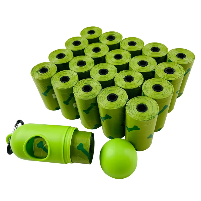 Rò rỉ bằng chứng bán buôn chất thải vật nuôi Túi Dog poop túi phân hủy sinh học tùy chỉnh in Refill cuộn với chủ