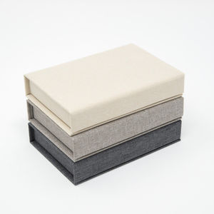 Caja Usb de lino gris claro, cajas de <span class=keywords><strong>papel</strong></span> con imán Usb para fotografía, embalaje con logotipo personalizado, caja de embalaje de regalo - Product Image 4