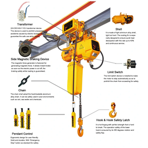 Polipasto de cadena eléctrico compacto de tipo europeo de 20 toneladas para espacios reducidos con inversor - Product Image 6