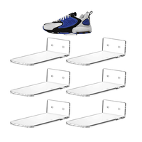 Étagères à chaussures en acrylique transparent poli anti-UV 99% portables AW, présentoir à chaussures noir transparent, 25 x 10 cm 4 mm