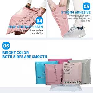 Bolsa de Embalaje Ecológica Biodegradable de LDPE, Autoadhesiva, Resistente, para Envío Exprés, con Logotipo de Bolsa de Mensajería Rosa - Product Image 6