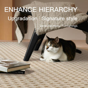 พรมพื้นที่เรียบง่ายสไตล์เรขาคณิต สีเบจ วัสดุผสมขนแกะ สำหรับห้องนั่งเล่น ห้องนอน ดูแลรักษาง่าย - Product Image 5