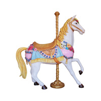 Statue de cheval carrousel traditionnel japonais, grande taille, faite à la main, en fibre de verre, décoration d'extérieur pour parc d'attractions