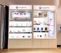 Vitrine de présentation de cosmétiques de luxe léger, comptoir de présentation de produits de salon de beauté, salon de coiffure, salon de barbier, armoire à peinture cuite pour perruques