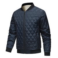 Classique coton rembourré diamant matelassé Bomber veste hommes nouveau automne hiver chaud tendance coupe-vent épais bouffant veste pour hommes