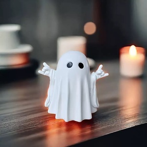 Figurine fantôme d'Halloween personnalisée imprimée en 3D en PLA/PETG/ABS, jouet de bureau fantôme amusant avec doigt d'honneur, précision 0,2 mm, service OEM - Product Image 5