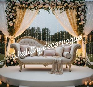 Sofá de boda de lujo para novia y novio Sofá elegante y cómodo para ceremonia de boda y decoración de eventos - Product Image 5