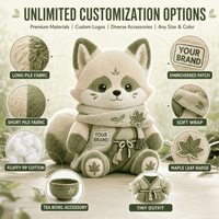 Mascotte en peluche Matcha Tea Fox, jouet en peluche personnalisé, animal en peluche, mascotte, fabricant OEM ODM, cadeau promotionnel