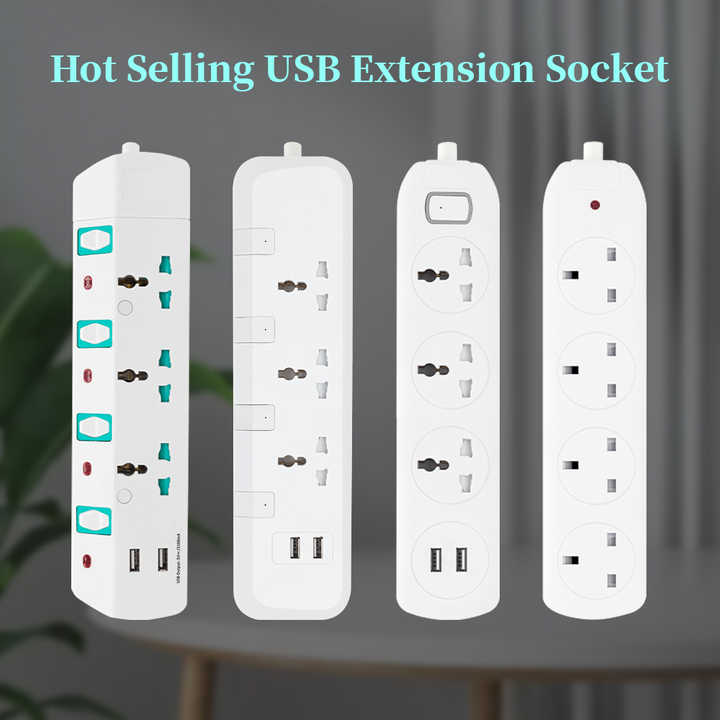 UAE Dubai Power Extension Cord Socket 3M 3-Way with 5 3 6 AC Outlets ...