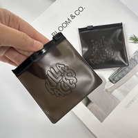 Bolsa pequeña con cierre hermético de plástico de PVC para joyería con logotipo personalizado, bolsa negra esmerilada con cierre hermético para joyería