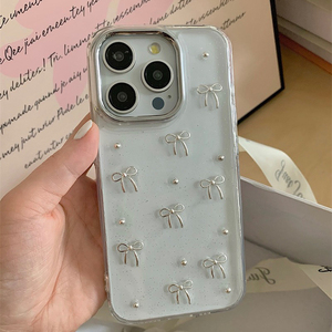 Coque pour <span class=keywords><strong>iPhone</strong></span> 16 Pro Max, nœud papillon étoilé, paillettes, transparente, coque pour <span class=keywords><strong>iPhone</strong></span> 14, style coréen, fille, 15 Plus, 13, 12, 11, 17 Pro Max, coque pour <span class=keywords><strong>iPhone</strong></span> 16 - Product Image 4