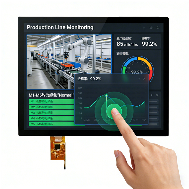 12.1 Inch TFT-LCD Panel 1024x768 Projected Capacitive Touch Screen CTP 600 Nits Brightness -30~85 Operating Temperature