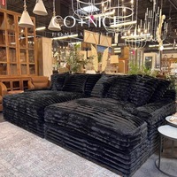 Sofá Cama de Lujo Moderno para Sala de Estar Muebles en Forma de L 2 3 Plazas de Pana Espuma de Esponja de Compresión Reclinable en Caja Diseños Perezosos