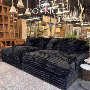 Divano Letto <span class=keywords><strong>Moderno</strong></span> di Lusso per <span class=keywords><strong>Soggiorno</strong></span> a L a 2 e 3 Posti in Velluto a Coste con Gommapiuma Compressa Reclinabile in Scatola dal Design Rilassante - Product Image 5