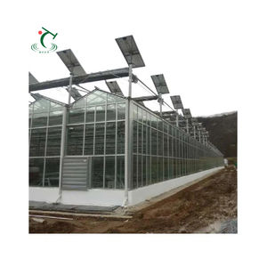 水耕栽培Venlo PCポリカーボネート屋根エネルギードライブ太陽光発電パネルソーラーガラス温室フルシステム付き - Product Image 5