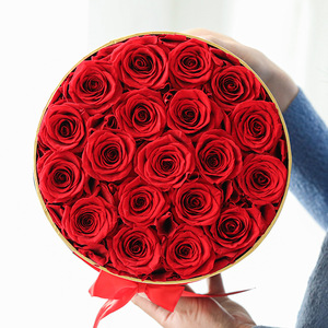 N-009 conservato rosa eterna rosa in scatola rotonda rosa disposizione confezione regalo fiore rosso eterno rosa per il regalo di san valentino - Product Image 2