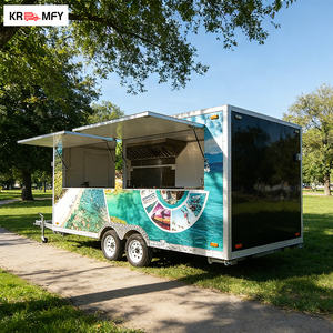 Ice Cream Donut Commercial Catering Multifunctional Towable Fiberglass Trailer with Full Equipment Customizable for Chips Snacks - Product Image 2