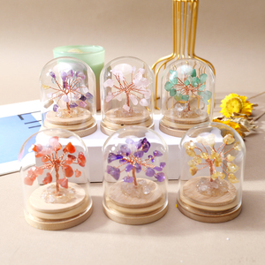 Vente en gros : Bouteilles à vœux en <span class=keywords><strong>pierre</strong></span> concassée avec arbre de la fortune en cristal naturel, artisanat en cristal, cadeaux de décoration intérieure - Product Image 1