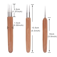 3pcs Dreadlock Crochet pour cheveux Outil pour l'artisanat Dread Locks Crochet Aiguilles 0.5mm
