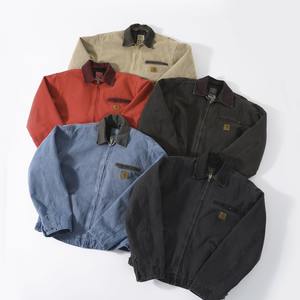 Giacca Bomber Vintage J97 di Alta Qualità, Stile Retrò Invecchiato, Streetwear con Motivo a Cuore, Colletto Rovesciato e Cerniera per Coppie - Product Image 1