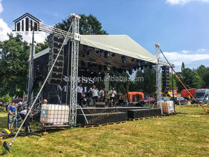 Plataforma de Escenario Portátil Personalizable para Eventos al Aire Libre, Altura Ajustable, Estructura de Truss con Techo de Arco de 6 Pilares y Pernos de Espiga - Product Image 2