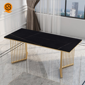 Usine <span class=keywords><strong>prix</strong></span> discount marbre table base dorée 4 places 6 places en marbre carré tables de restaurant - Product Image 6