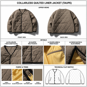 Giacca Interna Trapuntata Senza Collo OEM, Resistente al Vento con Cuciture Ondulate, Leggera e Portatile, Abbigliamento Autunnale per Uomo - Product Image 2