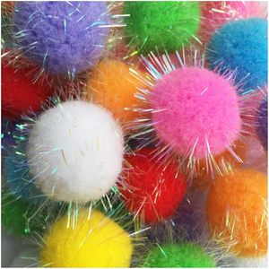 RIMOBUL 20 pièces, boules en pompon scintillantes de 1,5 pouce, jouets ronds et doux pour chat, utilisation en intérieur, vente chaude - Product Image 1