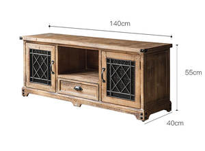 Centro de Entretenimiento para Sala de Estar de Estilo Rústico Industrial Americano, Mueble para <span class=keywords><strong>TV</strong></span> de Madera - Product Image 6