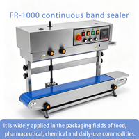 Machine de scellage continu FR1000 avec support vertical, scelleuse thermique pour sacs en plastique pour l'emballage alimentaire