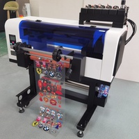 Imprimante UV DTF numérique automatique à double tête XP600 avec laminateur tout-en-un A3+ pour impression de stickers de bureau en rouleau