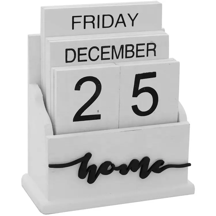 Деревянный Флип-стол блоки календарь-вечная доска стол Календарь Неделя Месяц Дата дисплей украшение для дома и офиса