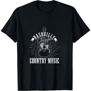 Camiseta con estampado gráfico de guitarra de Country Music Nashville, camisa de algodón de primera calidad - Product Image 2