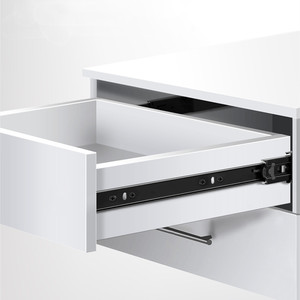 Mute Three Section Drawer Slide Cold Rolled Steel Cabinet Slide Double Row Steel Balls Drawer Slides