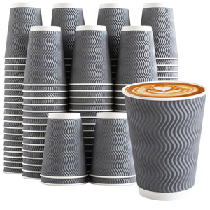 Gobelet en papier ondulé biodégradable à bas prix, gobelet en papier à café, gobelet en papier à double paroi, logo personnalisé, gobelet en papier à café chaud - Product Image 5