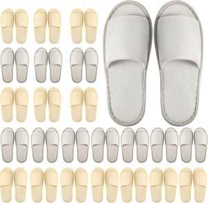 Pantuflas de Hotel, Pantuflas Blancas de Spa, Pantuflas Desechables Portátiles, Pantuflas para Huéspedes para Hombres y Mujeres, Tela No Tejida - Product Image 1