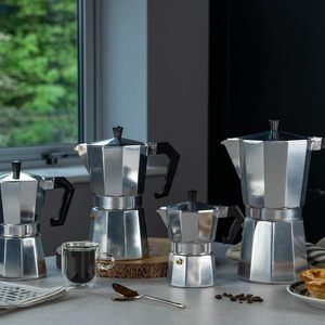 Italiano <span class=keywords><strong>Moka</strong></span> <span class=keywords><strong>Express</strong></span> Aluminio Estufa <span class=keywords><strong>Cafetera</strong></span> <span class=keywords><strong>Moka</strong></span> Pot Diseño moderno Gas y estufa eléctrica Espresso Maker - Product Image 6