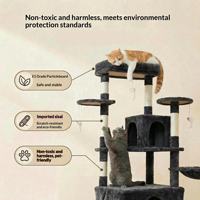 Arbre à chat de luxe en bois, grande tour écologique pour chats, aire de jeu durable avec griffoir en sisal pour chats actifs