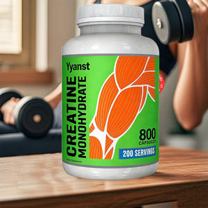 Capsules de créatine monohydratée pure pour adultes en marque privée pour une récupération musculaire plus rapide, force, puissance, aliment santé naturel faible en glucides - Product Image 1