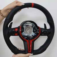 Volant en cuir personnalisé avec garniture rouge et bleue pour BMW F10 F11 F22 F30 F20 F15 F16 F02 F80 F45 E90 E70 E92