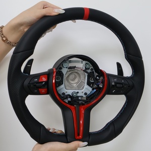 Volant en cuir personnalisé avec garniture rouge et bleue pour <span class=keywords><strong>BMW</strong></span> F10 F11 F22 F30 F20 F15 F16 F02 F80 F45 E90 E70 E92 - Product Image 3