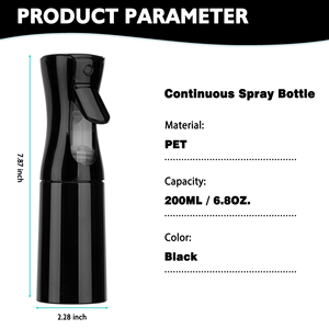 Botella pulverizadora de plástico con atomizador fino de 200ml, 300ml, 500ml para agua, peluquería, cabello, pulverización continua. - Product Image 3