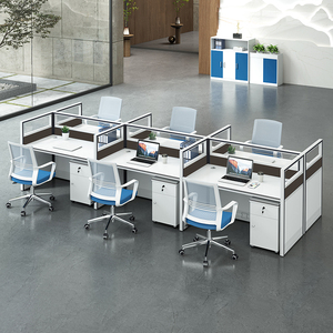 Personel alanı ofis masası Modern iş istasyonu modüler ofis masası 2 4 6 kişi ofis odacığı iş istasyonu masası - Product Image 2