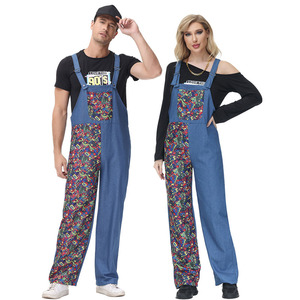 Costume d'Halloween pour couple, cosplay <span class=keywords><strong>Mario</strong></span>, électricien de l'eau, super spectacle, ceinture, pantalon - Product Image 1